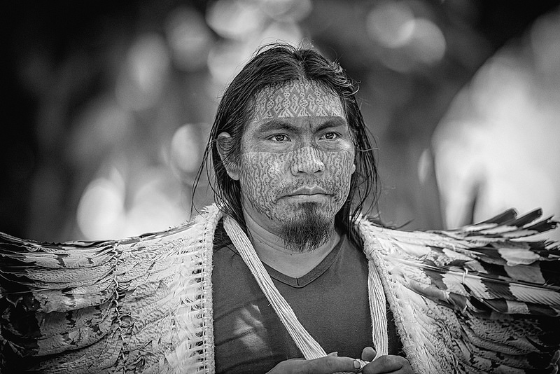 Photograph of Matsini of the Yawanawá Amazon Tribe